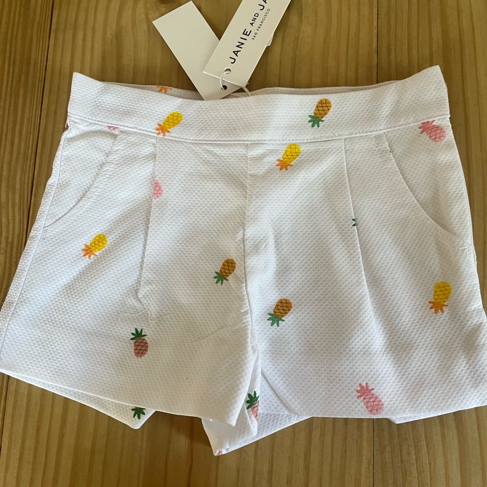 Janie and Jack white pineapple shorts